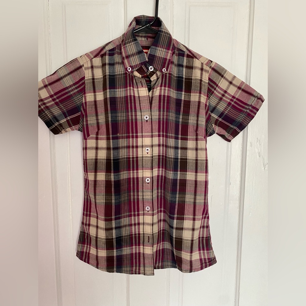 Mod 66 Wine and Tan Button Down